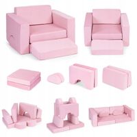 Sofa Ecotoys TMSRT-13 PINK 55 x 51 cm tkanina różowy