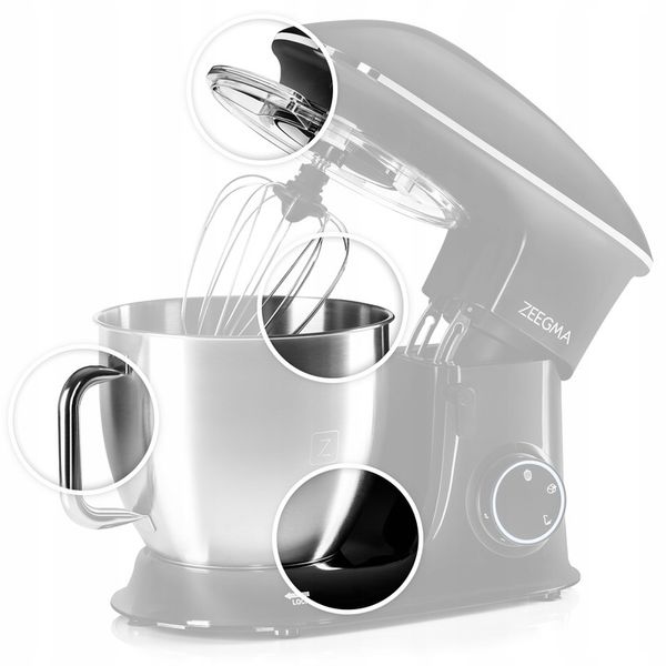 ROBOT kuchenny planetarny WIELOFUNKCYJNY MIKSER 2200W DUŻA misa 6,5L Zeegma zdjęcie 13