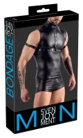svenjoyment bondage top męski matowy z ćwiekami szelkami m