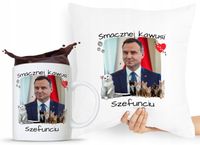 Zestaw Poduszka + Kubek Prezent Andrzej Duda Pis Z Nadrukiem Ze Zdjęciem
