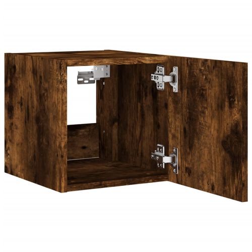 Ścienna szafka TV z LED, przydymiony dąb, 30,5x35x30 cm na Arena.pl