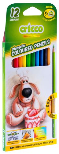 Kredki Cricco Ołówkowe Trójkątne 12Kol. 5869 A"6 na Arena.pl