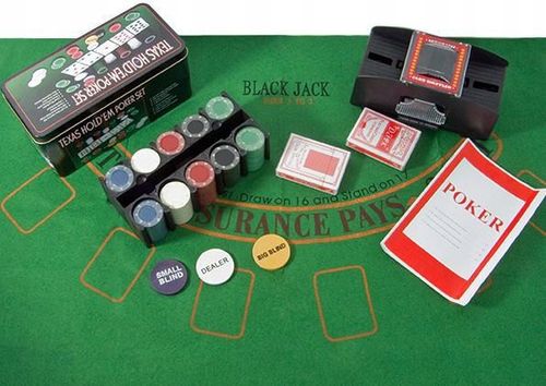 ZESTAW DO KART POKER TEXAS BLACK JACK 200 ŻETONÓW na Arena.pl