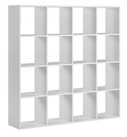 Regał Biurowy Na Segregatory 16 Półek 138 x 138 CM Dwustronny Biały Mat