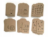 Zawieszki świąteczne EKO papier metki MIX 60 szt