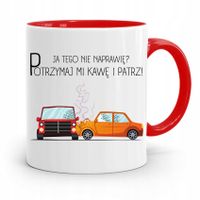 Kubek Czerwony Dla Mechanika Ja Tego Nie Naprawię? Z Nadrukiem Ze Zdjęciem