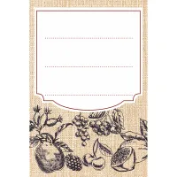 Etykiety samoprzylepne 60 x 90 mm na butelki, słoiki owoce szkic - 20 szt.