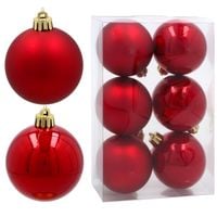 BOMBKI CHOINKOWE CZERWONE ZAWIESZKI NA CHOINKĘ OZDOBY DO STROIKA 6 sztuk