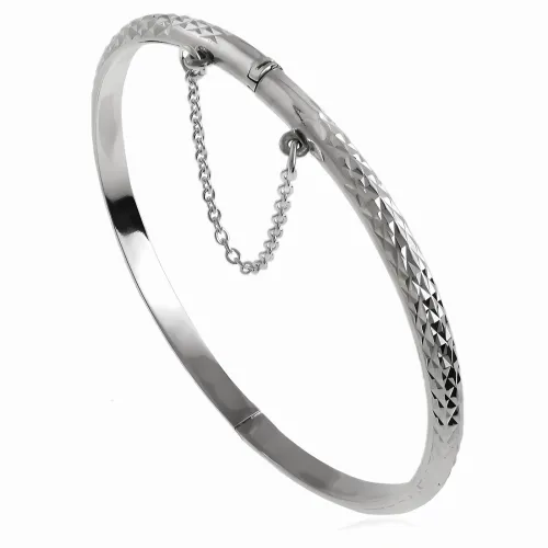 ELEGANCKA DIAMENTOWANA OKRĄGŁA SREBRNA BRANSOLETA Z ŁAŃCUSZKIEM WZOREK WZÓR na Arena.pl