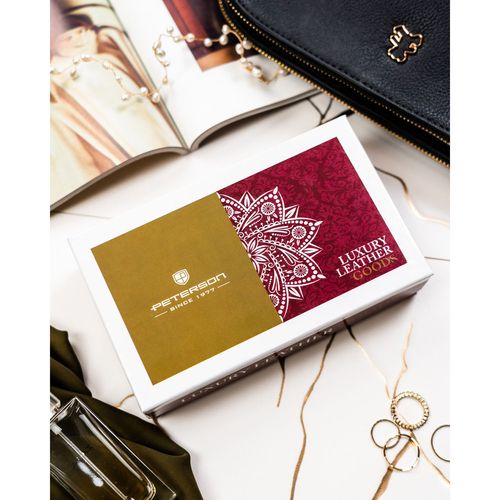 czerwony portfel damski wykonany ze skóry naturalnej, zamykany na Arena.pl