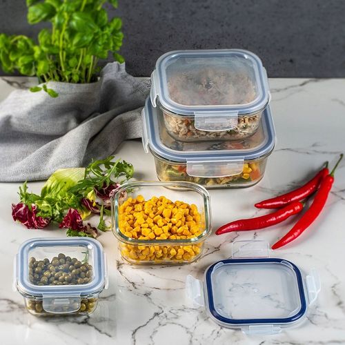 6x SZKLANE POJEMNIKI NA ŻYWNOŚĆ POJEMNIK LUNCHBOX DO LODÓWKI MIKROFALI na Arena.pl