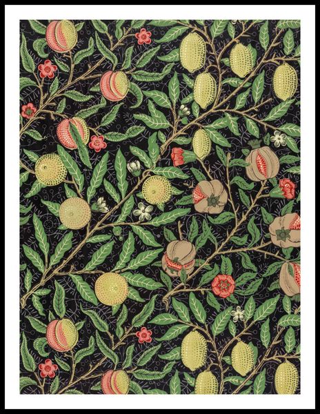 Plakat 60x80cm Fruit Pattern, William Morris Vintage do Salonu zdjęcie 3