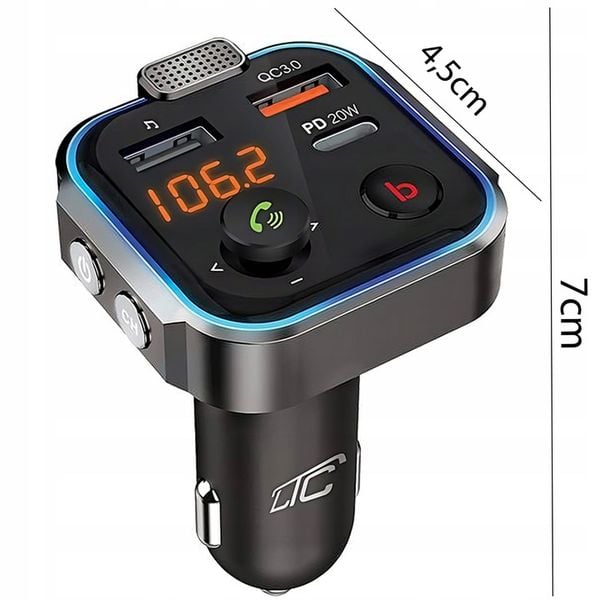 TRANSMITER FM BLUETOOTH ŁADOWARKA MP3 2XUSB LCD SD zdjęcie 8