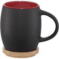 Ceramiczny kubek Hearth z drewnianym wiekiem/spodeczkiem