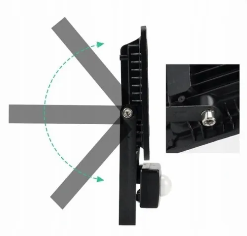 Naświetlacz Halogen LED 10W z Czujnik Ruchu i Zmierzchu Reflektor zimny na Arena.pl