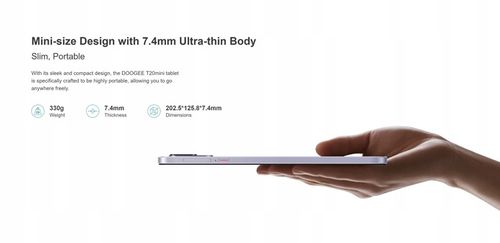 DOOGEE T20MINI Tablet 9GB/128GB 8.4" 2K WIFI OTG 5060 mAh 4G LTE Android 13 na Arena.pl