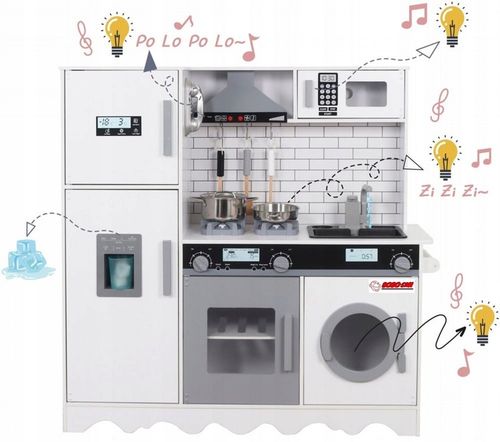 WIELKA DREWNIANA KUCHNIA DŹWIĘK ŚWIATŁO KRAN WODA DLA DZIECI WODA Z KRANU na Arena.pl