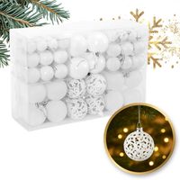 komplet bombek bożonarodzeniowych 100szt. w opakowaniu białe bsn40