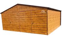 GARAŻ BLASZANY 6M X 5M POZIOM - DWUSPAD BRAMA DWUSKRZYDŁOWA - GB203