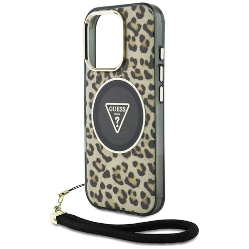 Etui Guess HC IML Leopard Triangle Cord Strap do iPhone 16 Pro MagSafe brąz na Arena.pl