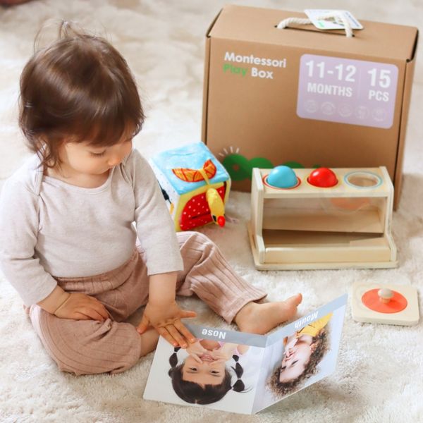 TOOKY TOY Box Pudełko XXL Montessori Edukacyjne 5w1 Sensoryczne 11-12 Mies zdjęcie 14
