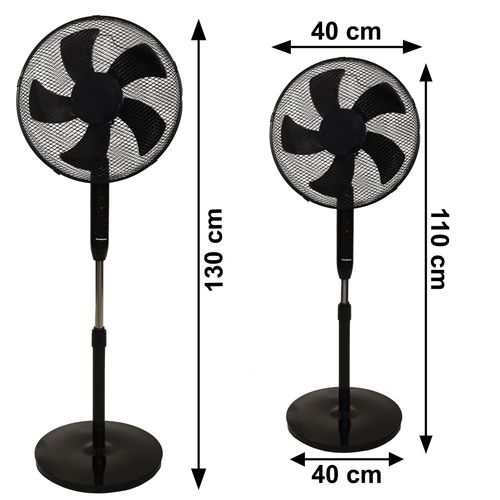 Wentylator podłogowy wiatrak stojący 5 łopatek mocny timer pilot 3 tryby na Arena.pl