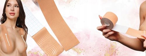 TAŚMA MODELUJĄCA UNOSZĄCA DEKOLT BIUST BOOB TAPE BIUSTONOSZ PUSHUP TAPING na Arena.pl