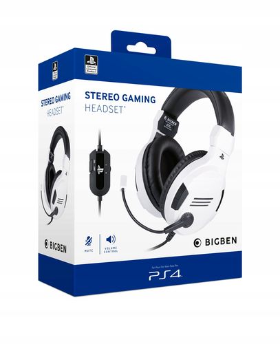 Headset BigBen Stereo Gaming PS4 biały na Arena.pl
