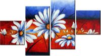 90CM 160 OBRAZ 4 ELEM POLNE KWIATY ŚCIENNY