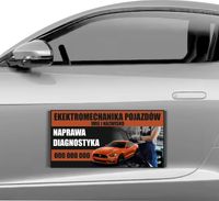 Magnes na samochód reklama magnetyczna 60x30 cm ELEKTROMECHANIKA POJAZDÓW