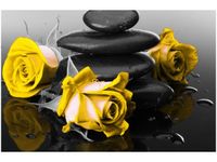 OBRAZ RÓŻE TLE KAMIENI AKCENT KOLORYSTYCZNY