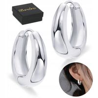 Kolczyki Srebrne PRÓBA 925 KOŁA OBRĘCZE SREBRO Proste KÓŁKA Damskie