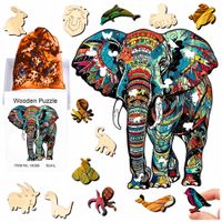 PUZZLE DREWNIANE DWUSTRONNE A4 SŁOŃ 149 EL PREZENT DLA DZIECI DOROSŁYCH