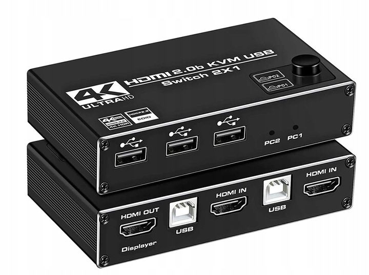 Przełącznik KVM HDMI 2.0 USB Switch 4K/60Hz 3xUSB zdjęcie 1