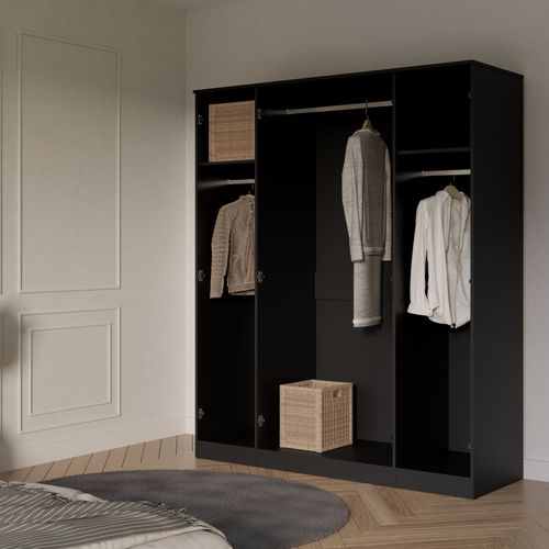 Szafa uchylna z lustrem Monza 4D 160 Czarna na Arena.pl