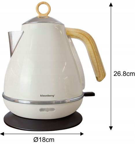 Czajnik elektryczny Bezprzewodowy OBROTOWY 1,7 L Stalowy KLAUSBERG KREMOWY na Arena.pl