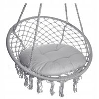 Huśtawka wisząca pleciona BOHO Szary + Poduszka