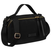 czarna listonoszka z nylonu i skóry ekologicznej z dodatkowymi kieszonkami