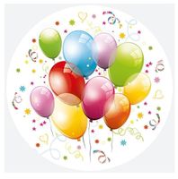 Talerzyki papierowe urodzinowe Kolorowe Baloniki, 18 cm 8 szt.