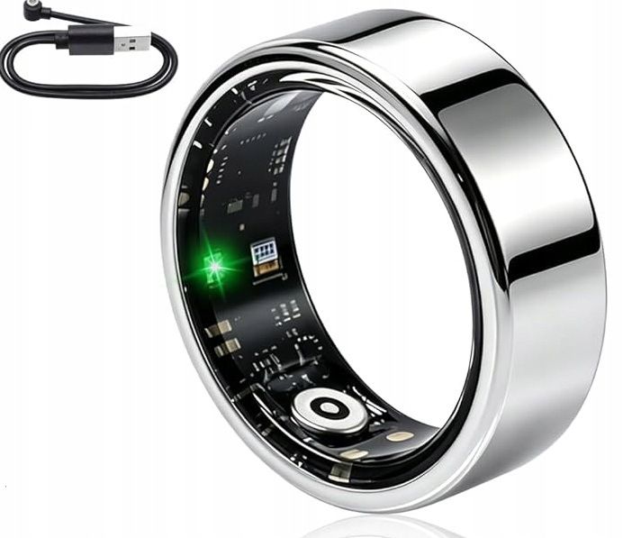 Smart Ring Srebrny Android iOS Inteligentny pierścień, rozmiar: 9 zdjęcie 2