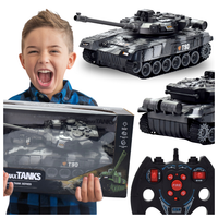 DUŻY CZOŁG ZDALNIE STEROWANY NA PILOT RC ŚWIECI DŹWIĘK AKU OBROTOWA WIEŻA