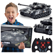 DUŻY CZOŁG ZDALNIE STEROWANY NA PILOT RC ŚWIECI DŹWIĘK AKU OBROTOWA WIEŻA