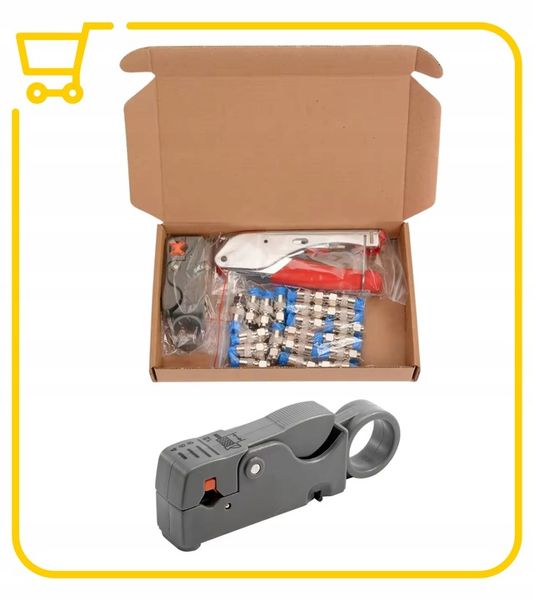 Zestaw Szczypce do Zaciskania Kabli Koncentrycznych RG59 RG6 Wtyki Ściągacz zdjęcie 3