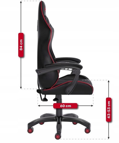 FOTEL GAMINGOWY CYBER CHAIRS SELECT RED - CZARNY - BIUROWY zdjęcie 11