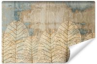 Fototapeta Do Salonu Duże LIŚCIE Abstrakcja Mur Beton Vintage 368cm x 254cm