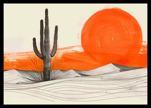 Plakat 42x29,7cm Kaktus Saguaro na Arena.pl