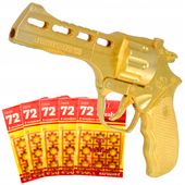 PISTOLET NA SPŁONKĘ REWOLWER METALOWY 5x72szt KAPISZONY GRATIS DLA DZIECI