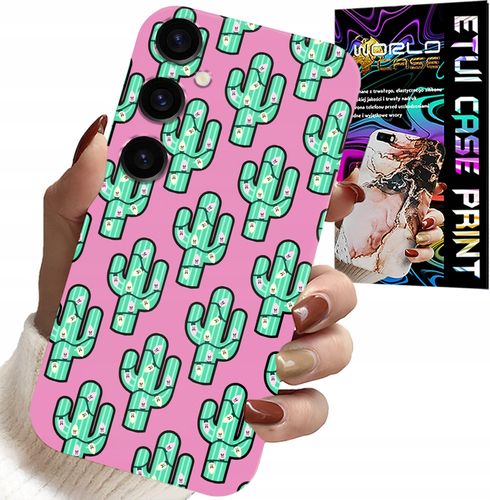 ETUI DO SAMSUNG GALAXY A05S - KAKTUSY, KAKTUS NA RÓŻOWYM TLE + FOLIA na Arena.pl