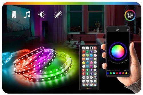 Taśma LED 15m RGB 5050 Bluetooth Pilot Aplikacja Zestaw Ledy SMD na Arena.pl