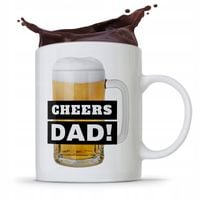Kubek Na Dzień Ojca Dla Taty Cheers Dad! Prezent Z Nadrukiem Ze Zdjęciem